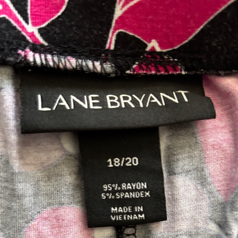 Lane Bryant Black and Pink Floral A-Line Skirt - Picture 2 of 3